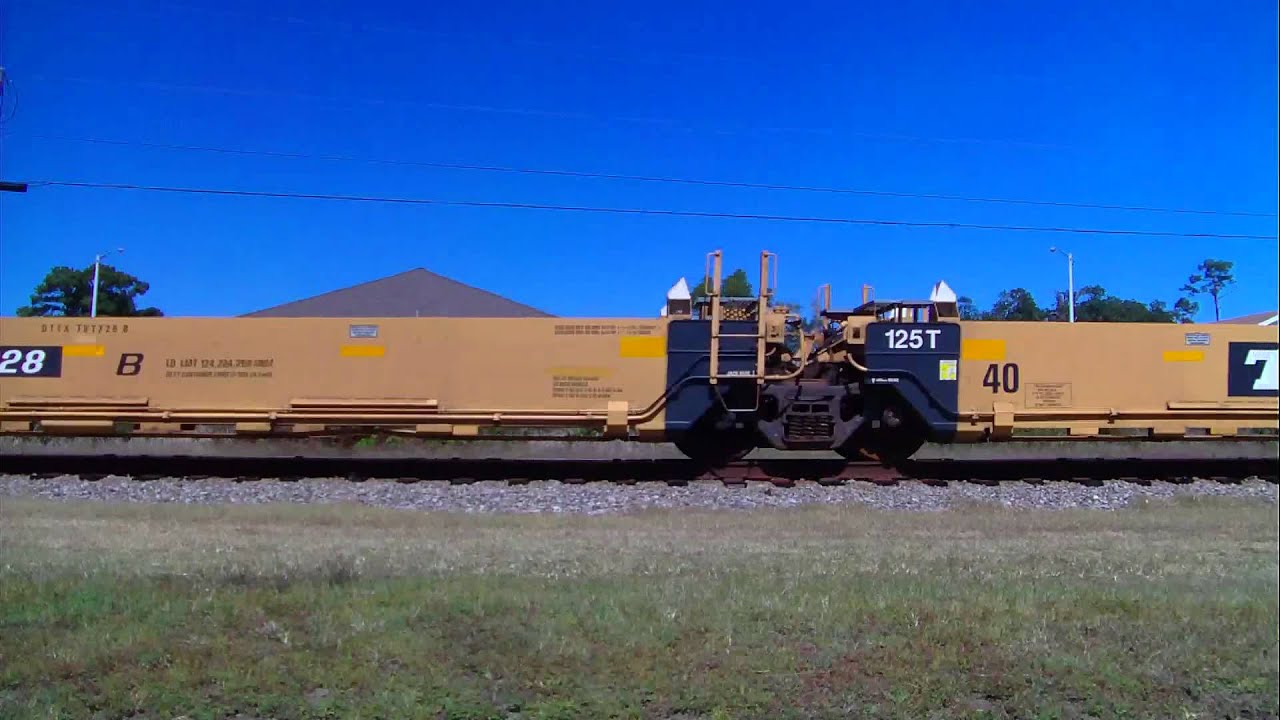 CSX Empty Intermodal Train Ocean Springs, MS - YouTube