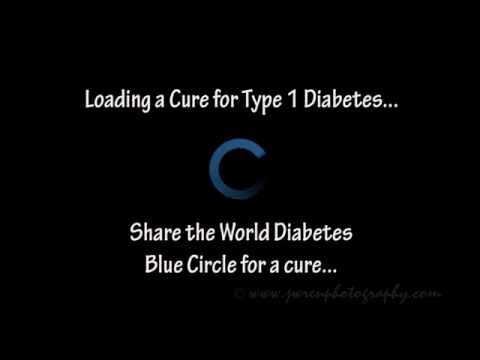 "Loading the blue circle for a cure" to Type 1 Diabetes.