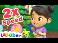 Sped Up Song To Make You Smile 😊| Nursery Rhymes | Lellobee ABC
