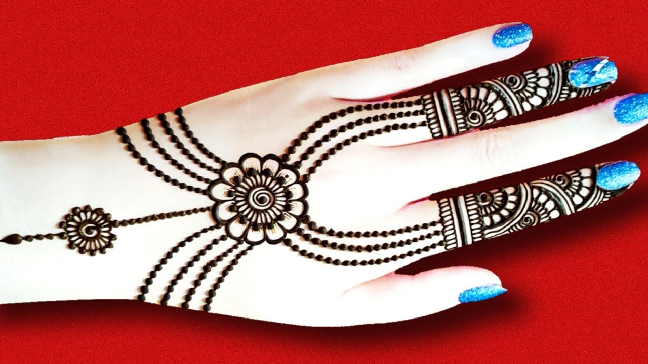 Rakhi Special Beautiful Back Hand Jewellery Mehndi Design | Easy Arabic ...