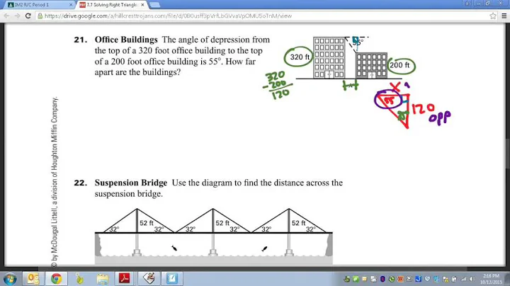 Common Core Math: Right Triangle Trigonometry Real Life Example 2