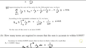 Math 1B 8.3 Example 6 Estimating the Sum of a Series