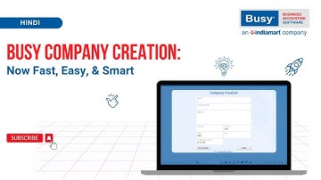 Create Company in BUSY with New UI!  No Manual Data, No Hassle | Smart, Quick & Effortless (Hindi)