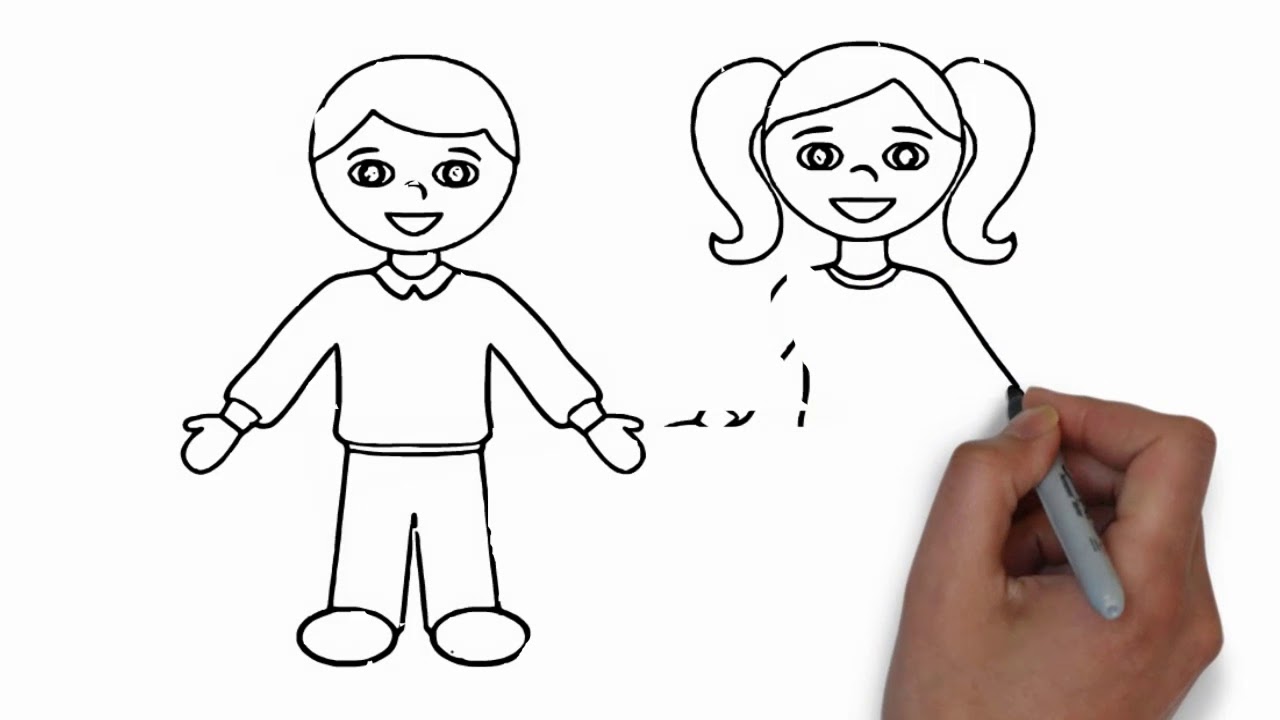 drawing of a boy and a girl dating
