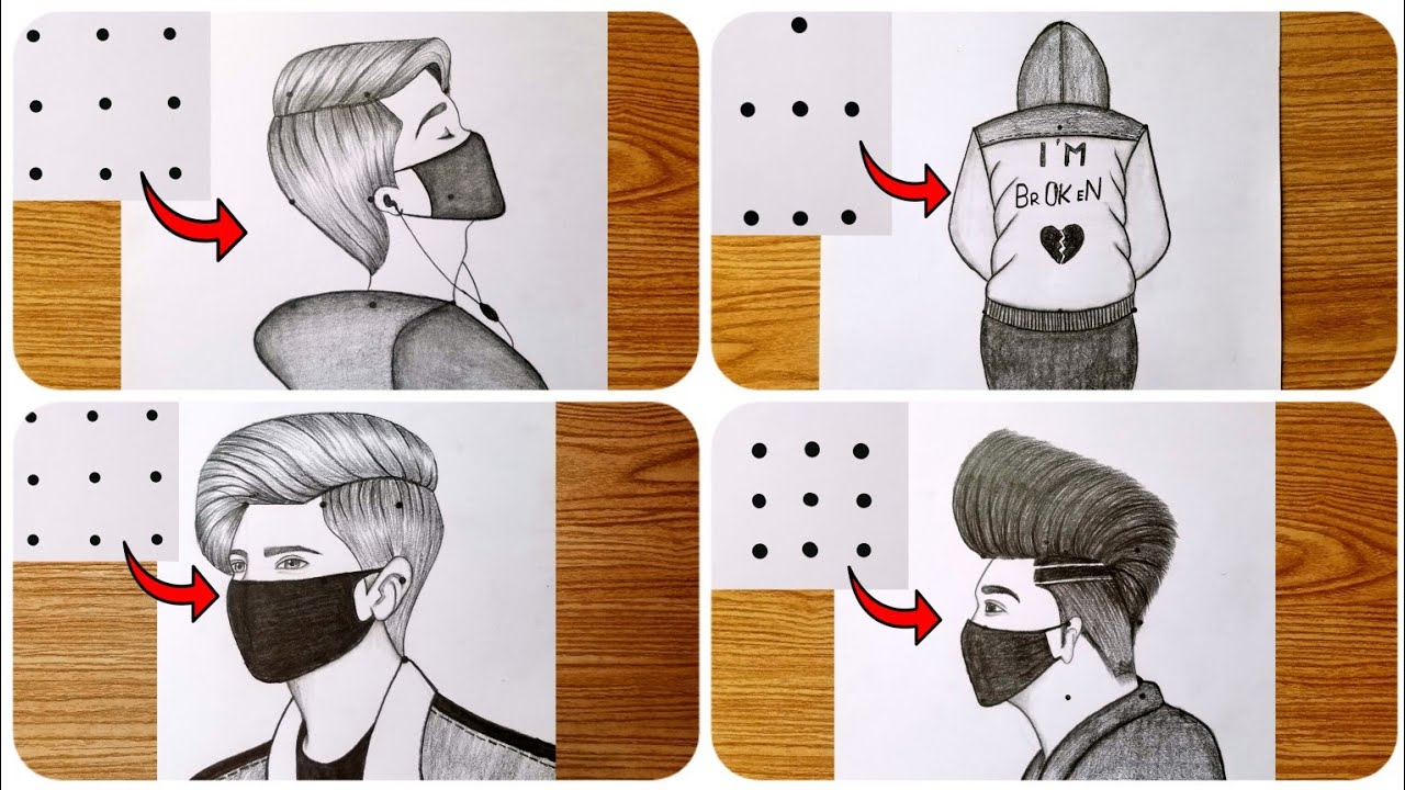 4Easy Boys Drawing Ideas From Dots Easy Drawing Tricks For Beginners