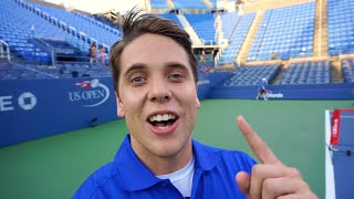 US Open Performance! Tennis Juggling, Trick Shots || Juggler Josh Horton JuggLife Vlog
