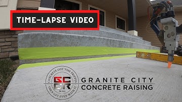 Time-lapse of concrete lifting using Polyurethane Foam.