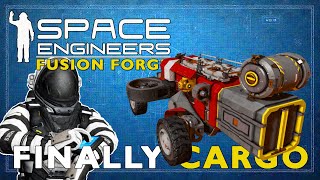 It Took Hours, But We Finally Got A Cargo Container! | Space Engineers: Fusion Forge Ep3