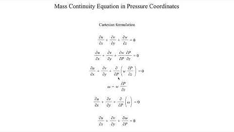 METR2023 - Lecture 27 - Segment 3: Mass Continuity Equation in Pressure Coordinates
