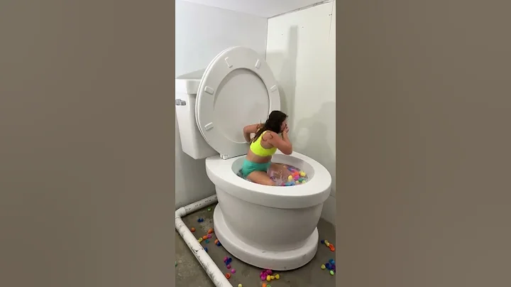 CANNONBALL Jump into Worlds Largest Toilet SURPRISE EGG Pool HUGE SPLASH #shorts