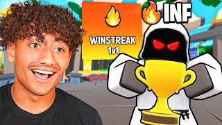 GETTING THE HIGHEST 1V1 WINSTREAK IN BEDWARS!!