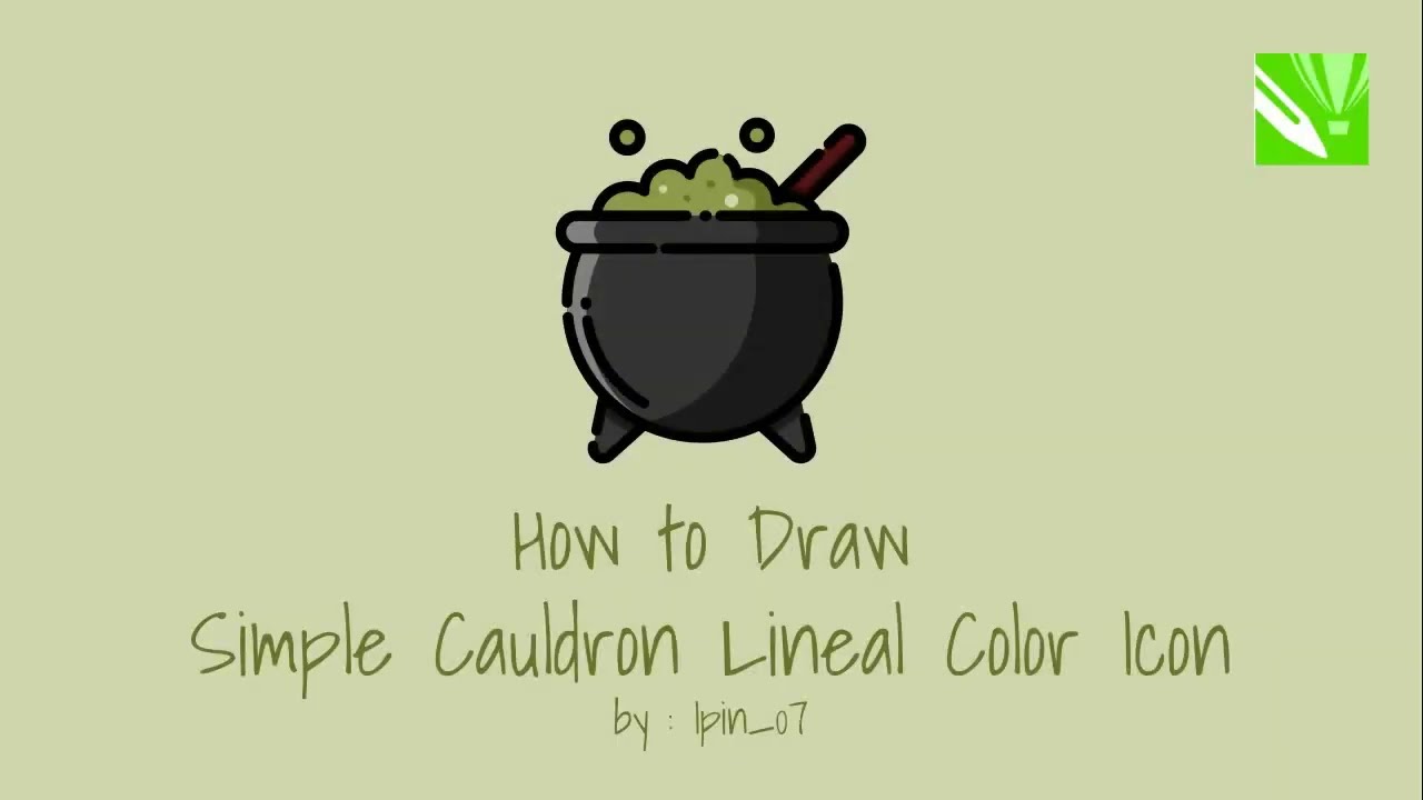 How to Draw Simple Cauldron Lineal Color Icon