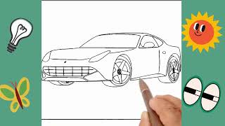 Learn How To Draw Ferrari For Kids And Beginners