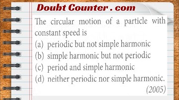 The circular motion of a particle with constant speed is (a) periodic but not simple harmonic (b)