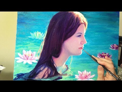 Oil painting time-lapse | Waterlilies portrait
