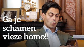 D66 - "Ga je schamen, vieze homo!!" - Rob Jetten leest homofobe reacties op sociale media voor