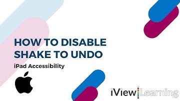 How to disable shake to undo on the iPad.