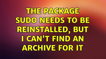 The package sudo needs to be reinstalled, but I can