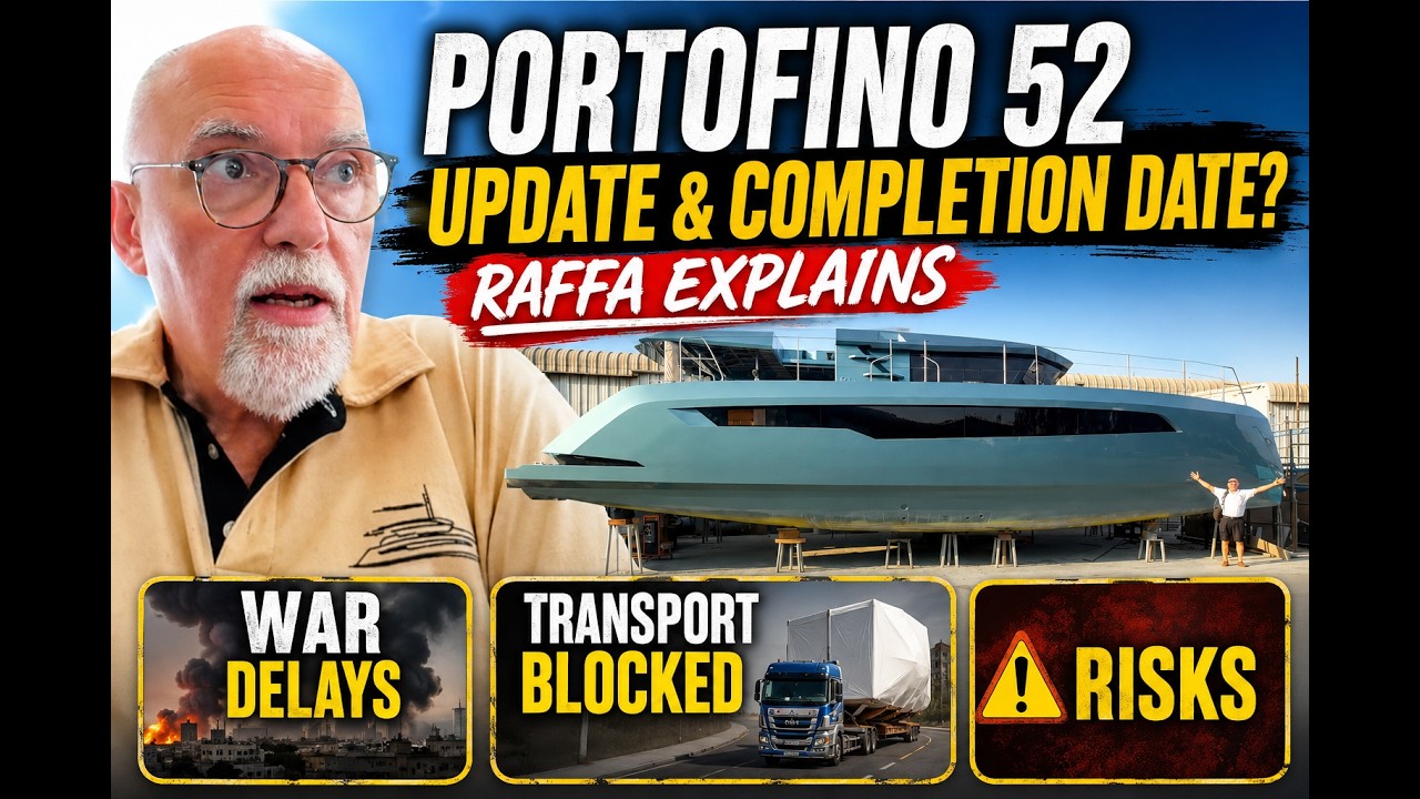 ⁣S6#34. Portofino 52 Update - Raffa on War Impact, Barriers and Completion Date!