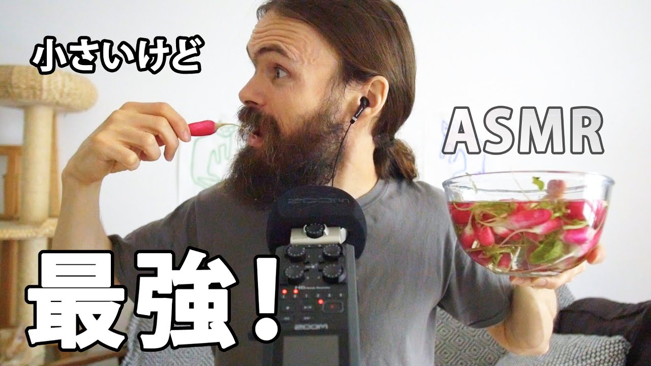 ASMR　咀嚼音 | ピンク大根の食べる音は最高すぎて耳の鼓膜まで揺らすのだ。マジで。 | 囁き・日本語・音フェチ　【ピエール】