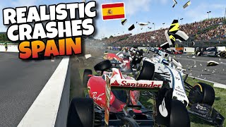 F1 REALISTIC CRASHES SPANISH GP!