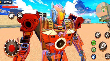 Flying Firefighter Robot Rescue People Save City: Red Robot Bike | Android iOS Gameplay