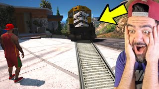 FRANKLININ EVINE TREN GELDI YENI TREN YOLU - GTA 5 MODS screenshot 5