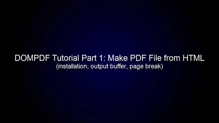 Make PDF File from HTML (installation, output buffer, page break) | DOMPDF Tutorial Part 1