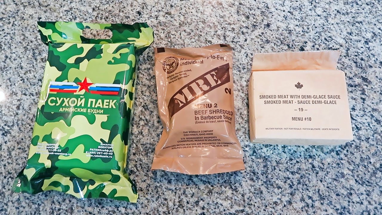 Testing Us Canadian Russian Military Mre Meal Ready To Eat Youtube