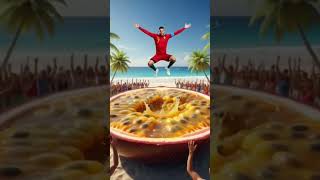 CR7 Jump Celebration on a Bed of Liquid Ice — ASMR Fail Turns Legendary 7!  #asmr #asmrshorts