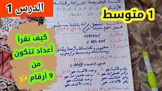 الأعداد الطبيعية قراءة و كتابة للسنة أولى متوسط