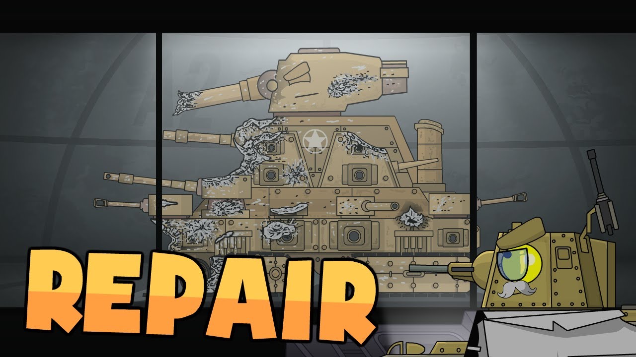 Repair of a Damaged American Patriot - Cartoons about tanks