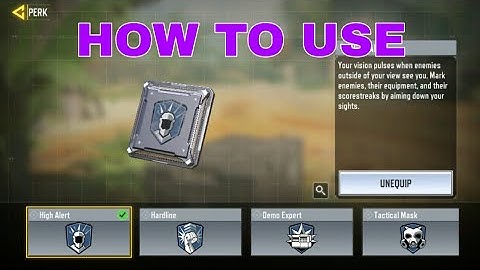 HOW TO USE HIGH ALERT PERK | COD MOBILE