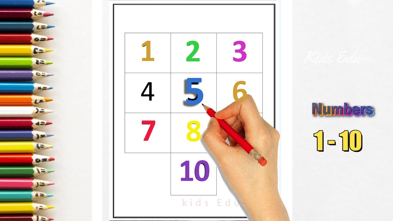 Read and Write Numbers 1- 10 with colours | Kids - YouTube