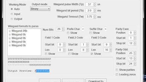 Configuration to parse Wiegand 26 bit and output the BadgeID only in ASCII format