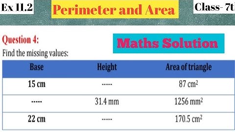 NCERT Maths Class 7 Chapter 11| Perimeter and Area | Exercise -11.2, Question-4