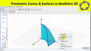 Parametric Curves & Surfaces in GeoGebra 3D Exercise 33