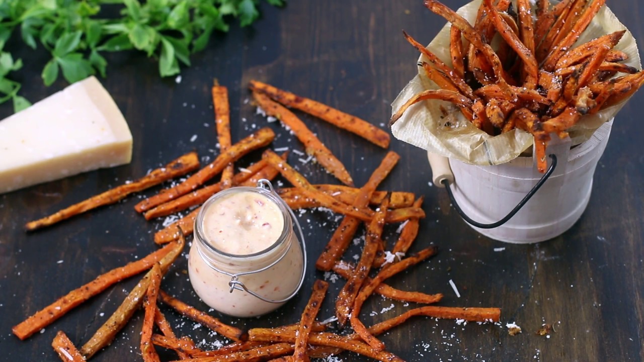 Baked Parmesan Sweet Potato Fries Recipe | Home Cooking Adventure