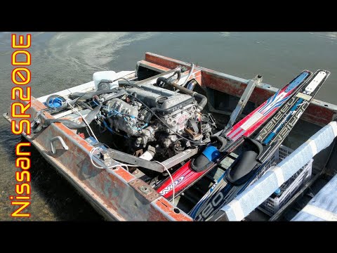 NISSAN SR20DE + водомет на лодке "Крым"  + лыжи (#1) | car motor on boat