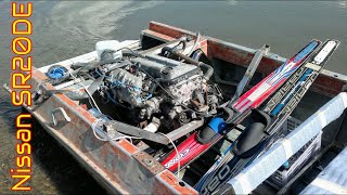 NISSAN SR20DE + водомет на лодке "Крым" + лыжи (#1) | car motor on boat