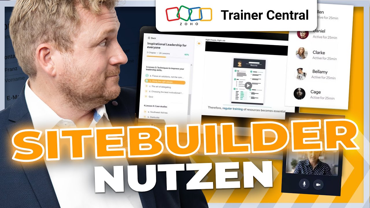 Zoho Trainer Central: SiteBuilder (Nutzung + Funktion)