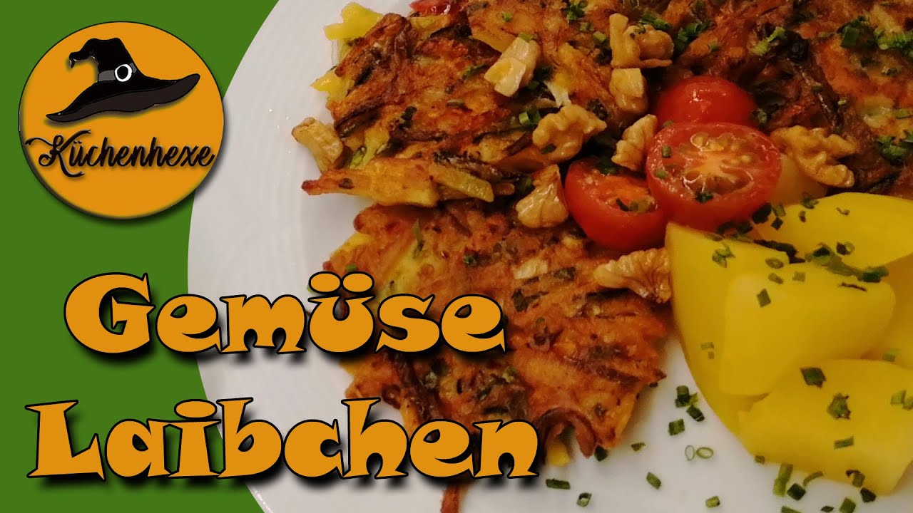 Knackige Gemüselaibchen   ( Gemüsepuffer )  mit Sauerrahm    und Salzkartoffeln !