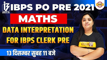 IBPS CLERK PRE 2021 | BANKING CLASSES | MATHS | DATA INTERPRETATION FOR IBPS CLERK PRE | NANCY MA