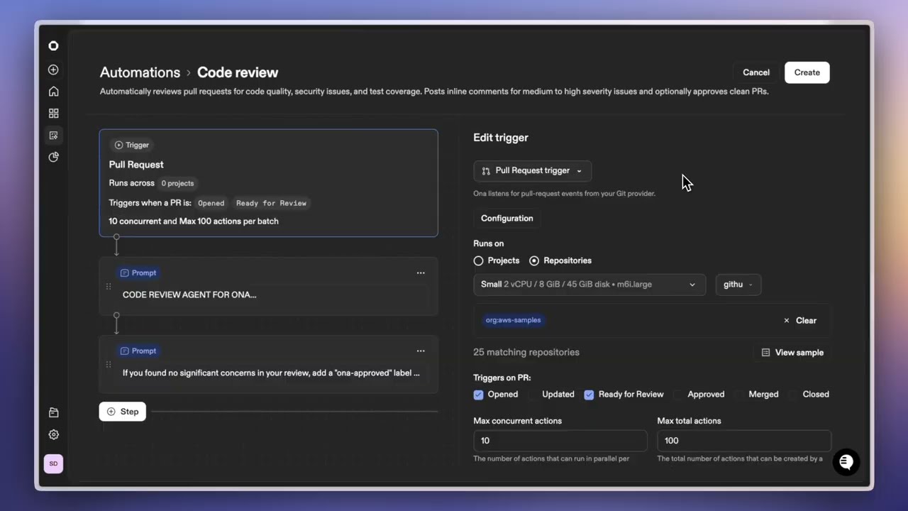 Code review by AI Software Engineers that actually run your tests - Ona Code Review 60s Demo