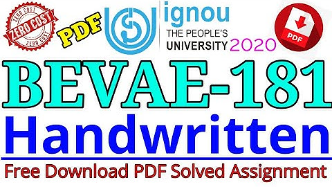 BEVAE181 IGNOU Solved Handwritten Assignment PDF 2020 Download for Free (Zero Cost)