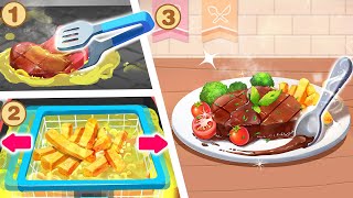 Little Panda's French Restaurant - Cook Delicious Food For Your Customers - Babybus Game Video screenshot 5