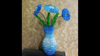 3d origami Мои бумажные вазы. My paper vase.