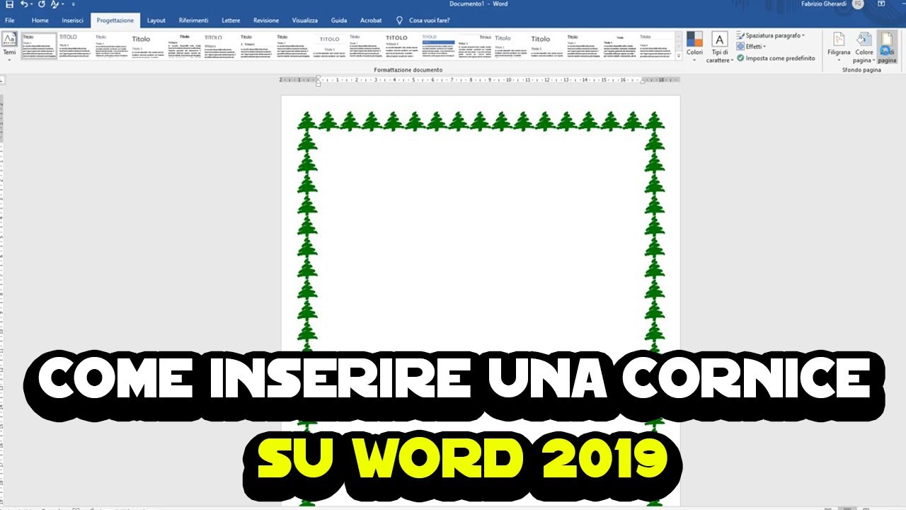 Come Inserire Una Cornice Su Word 19 Youtube