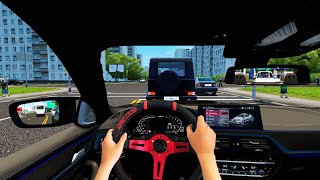 2021 BMW M5 CS F90 - City Car Driving | Real Hands + Steering Wheel screenshot 5