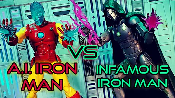 Marvel legends A.I. Iron Man vs Infamous Iron Man!